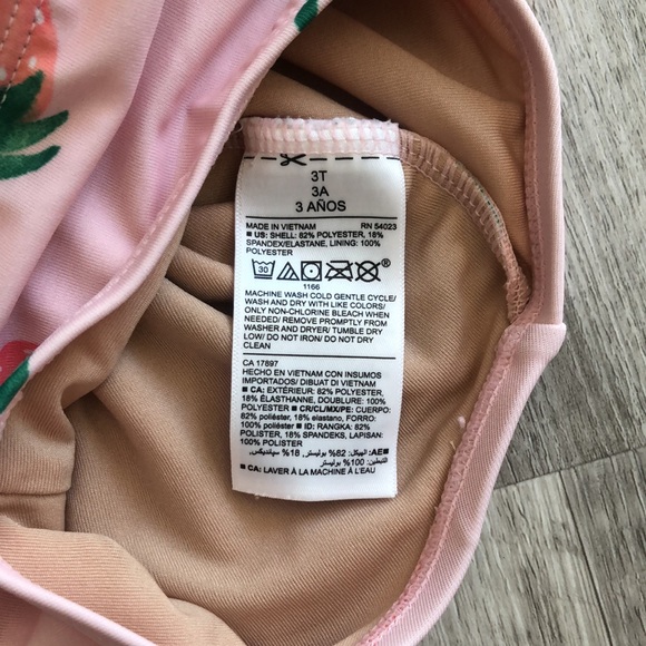 Old Navy Pink Strawberry One Piece Rashguard Swimsuit - Picture 3 of 3